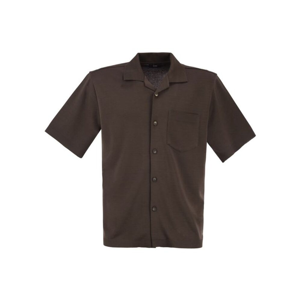 Herno Men Cotton Jersey Shirt With Chest Pocket